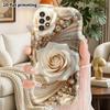 Phone Case: 2D Flat Samsung Galaxy A34 A35 M05 M06 S20 S22 S21 FE Plus 5G Protective Case, Couple Style, Pearl White Rose, Christmas and Halloween Gif