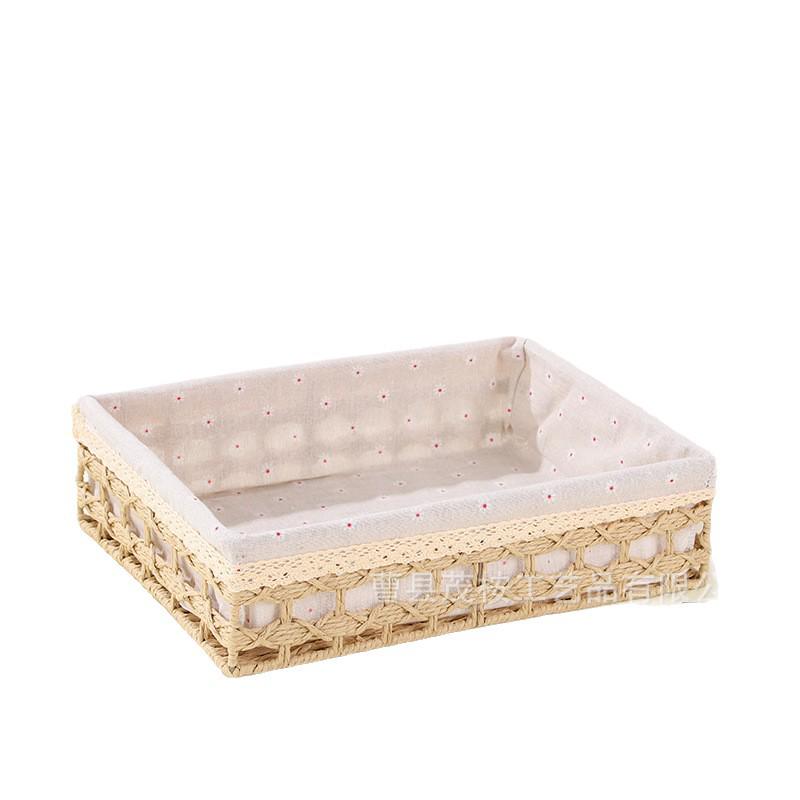 In-Stock Blue Paper Rope Woven Storage Basket for Household Items