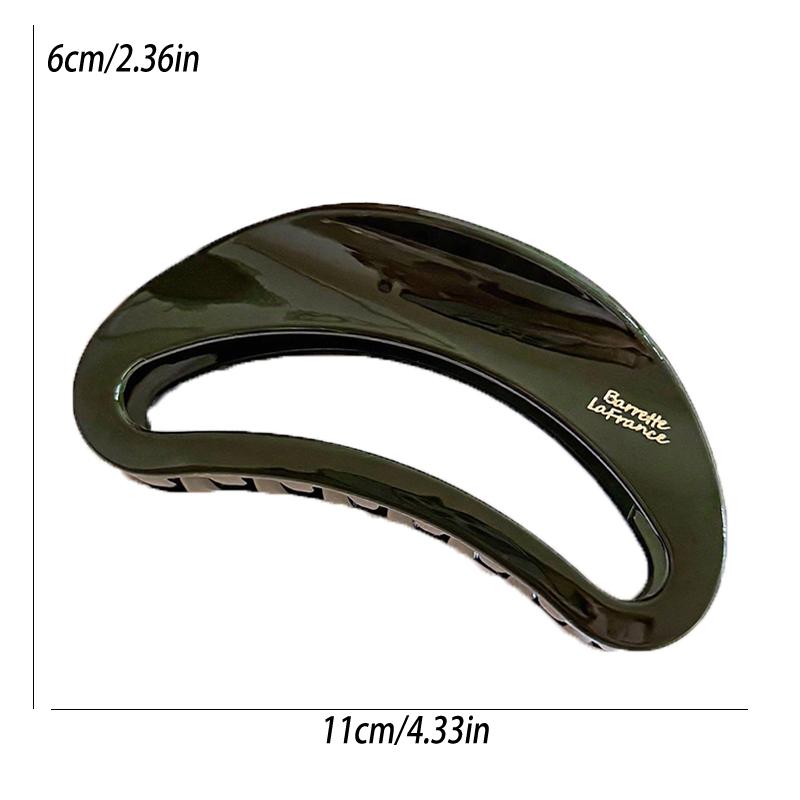 Korean New Semi-Circle Solid Color Large Hair Clip High-Quality Vintage Versatile Shark Clip Hair Accessory