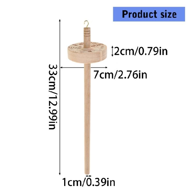 Drop Spindle Yarn Hand Spindle Wood Weaving Spindle Whorl Yarn Spin Tool for Enthusiasts