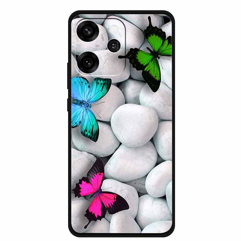 For Oppo Reno15 Phone Case TPU Soft Silicone Tech Style Case for Oppo Reno 15 Flower Heart-shaped Protector Cover PLW110 Coque