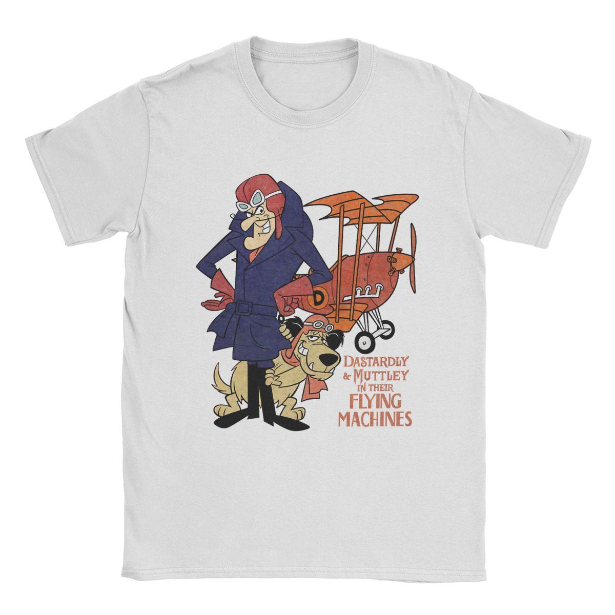 ZheXiong TEE Heren T-shirt Wacky Races Muttley Cartoon Vintage 100% Katoen T-shirt Korte Mouw T-shirt Ronde Hals Tops Zomer 2XL