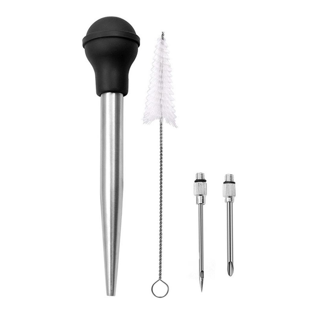 Stainless Steel Turkey Baster Tool Set Marinade Injector Needle and Cleaning Brush Thanksgiving Accessories for Cooking