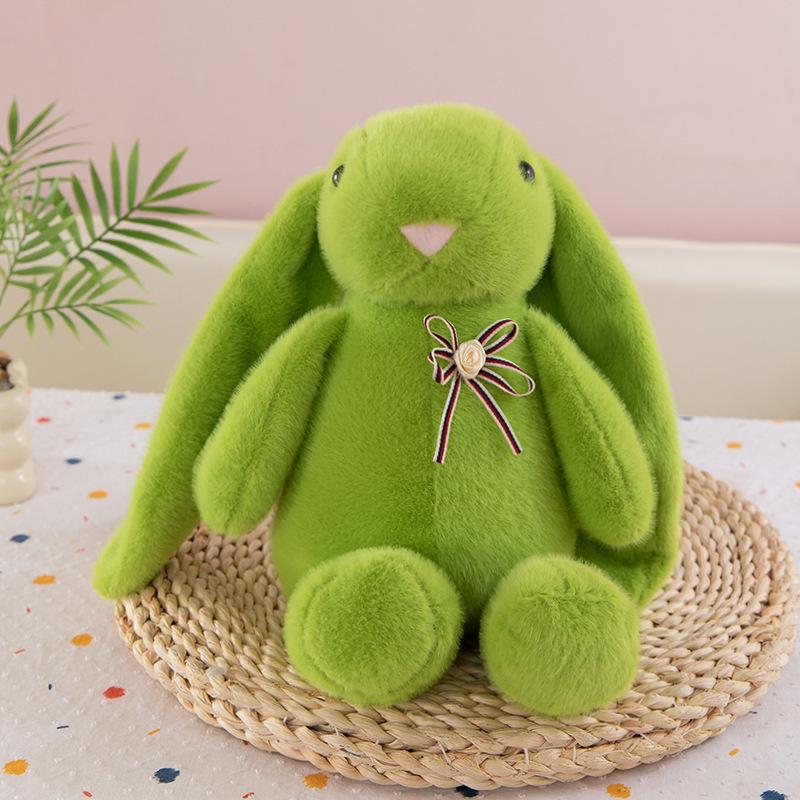 

Adorable Long-Eared Rabbit Plush Toy with Bow - Children s Gift & Home Decoration 25 cm зелёный