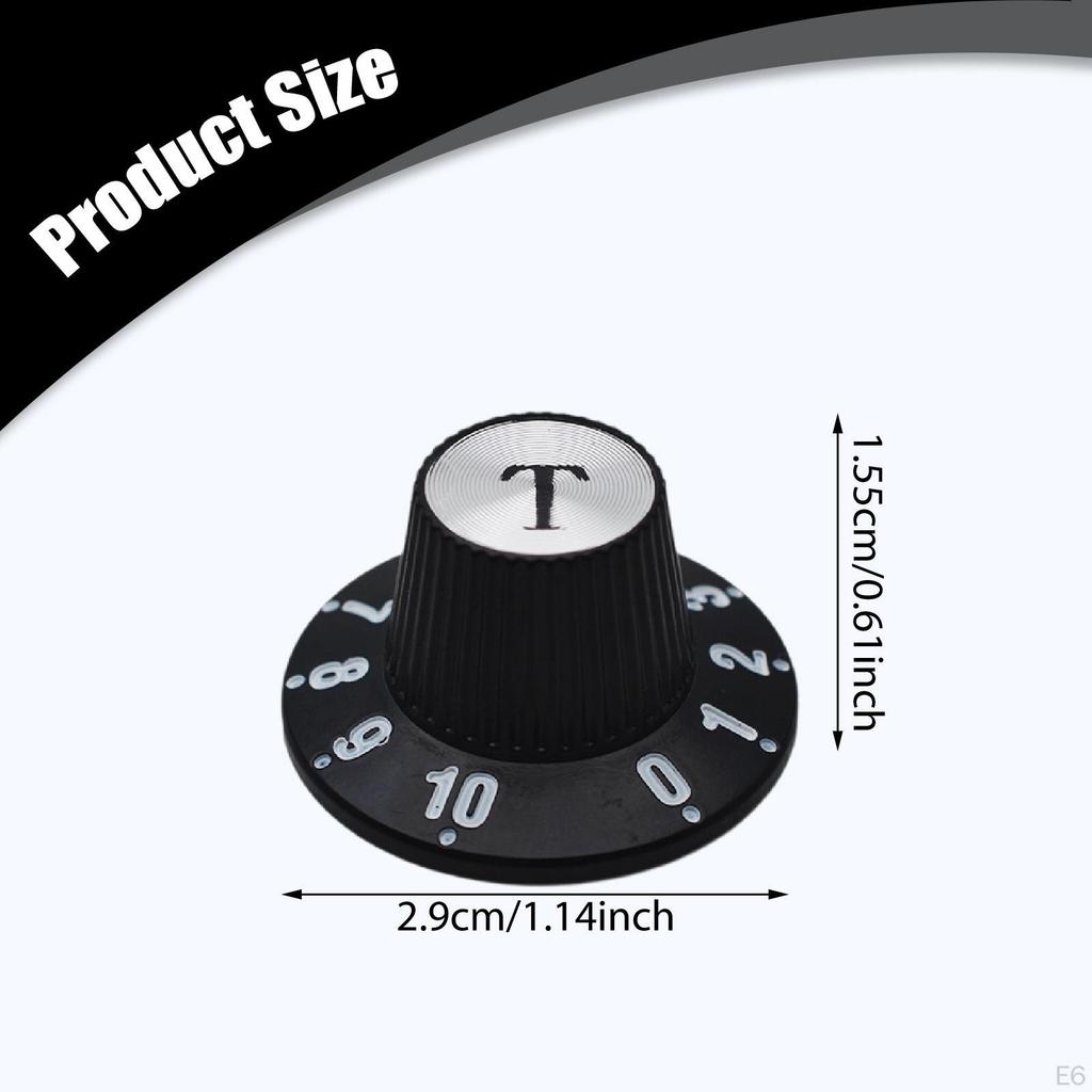 Electric Guitar Control Knob Bass Accessories Easily Install Black High Reliability Practical