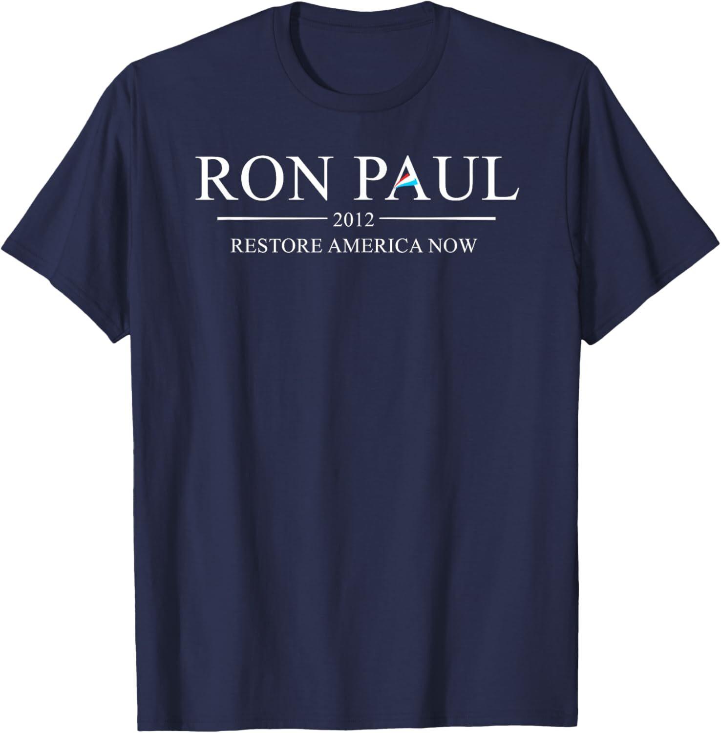 Ron Paul For President 2012 Campaign Logo navy Blue T Shirt T-Shirt XXXL