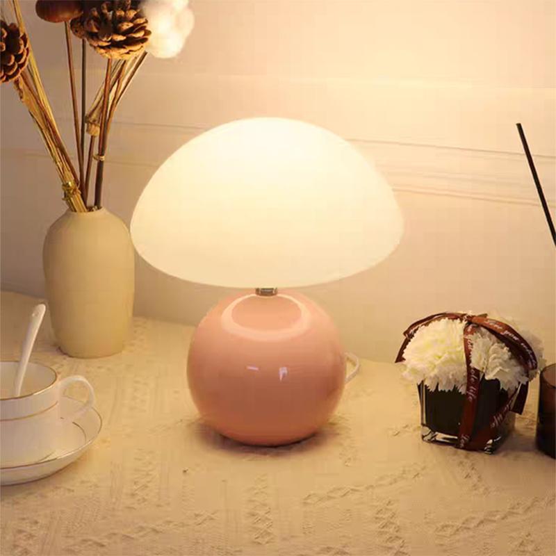 Xiaomi Ceramic Mushroom Table Lamp Nordic Cream Style Bedroom Bedside Living Room and Dining Room Table Lamp Atmosphere Table Lamp