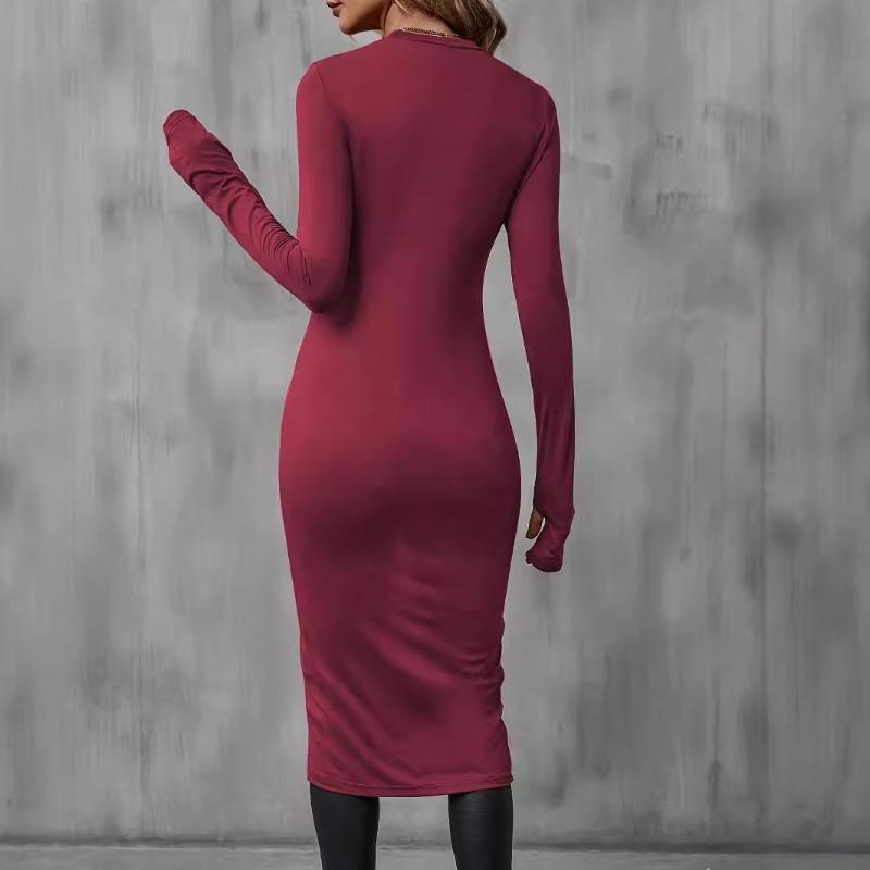 YYFS Camicette e camicie con scollo a maniche lunghe con stampa tinta unita primavera autunno moda casual da donna