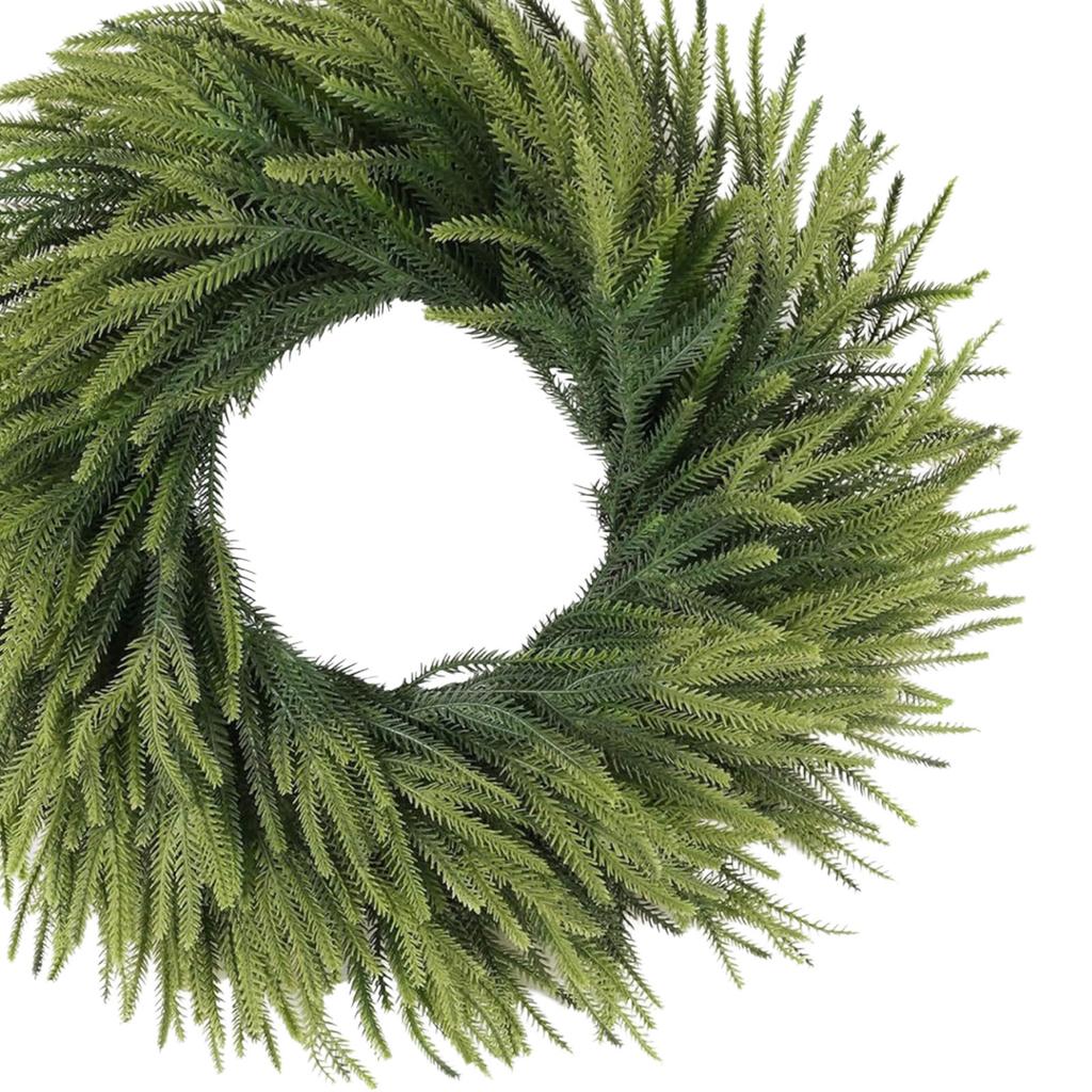 Norfolk Pine Wreath Christmas Garland Faux Pine Needle Christmas Pine Cone Wreath for Wedding Arch Table Wall Decoration