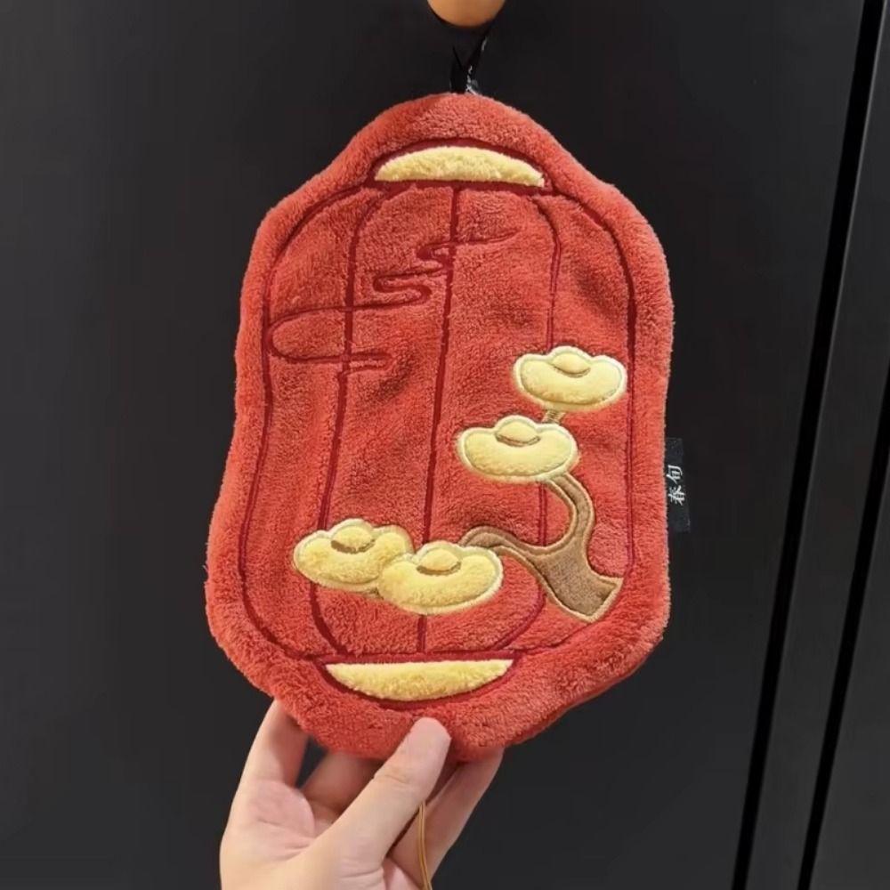 Traditional Lantern-style Hand Towel Absorbent Chinese New Year Handkerchief  New Year Decoration