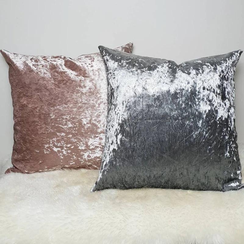 Superweiche Kissenhülle Crushed Velvet Kissenbezug für Wohnzimmer Sofa 45x45cm Dekorative Kissenhülle Nordisch Housse de Coussin