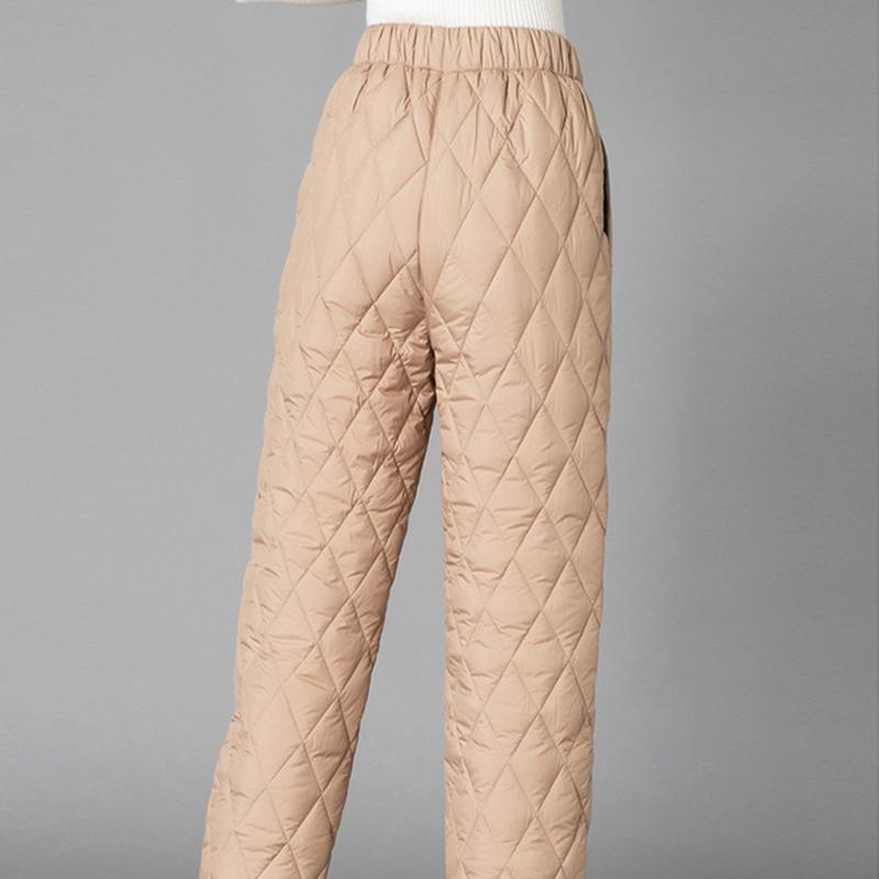 Women Winter Down Cotton Pants Thicked Thermal Trousers Mama Warm Pants