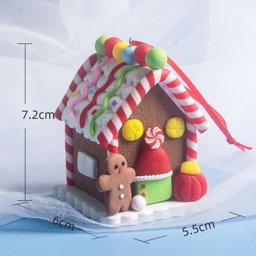 Gingerbread House Ornaments Holiday Christmas Tree Ornament Set with Rope Gingerbread House Decoratiion for Xmas