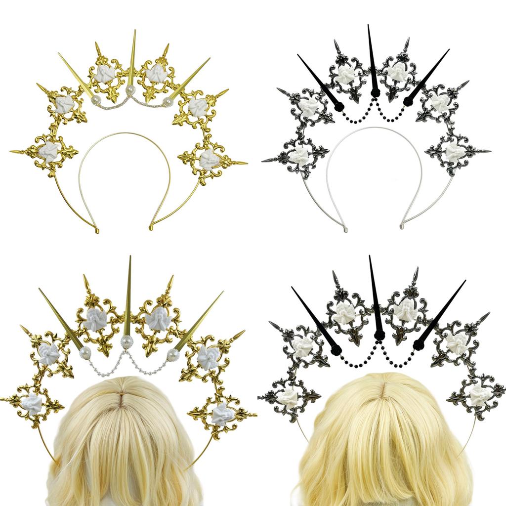 Lolita Halo Headband Elegant Alloy Hair Accessory Secure Fit For Themed Events Cosplay