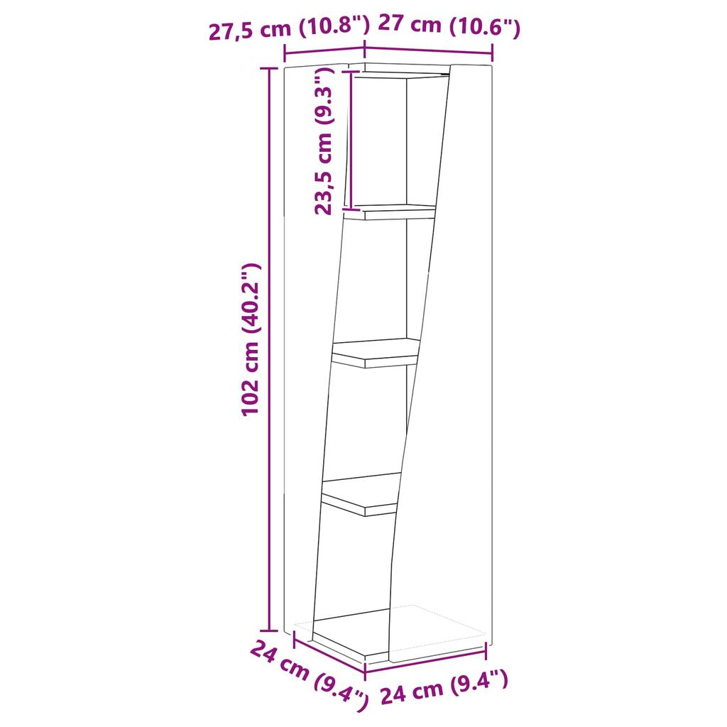 Artisan Oak Corner Cabinet 27.5 x 27 x 102 cm Particleboard