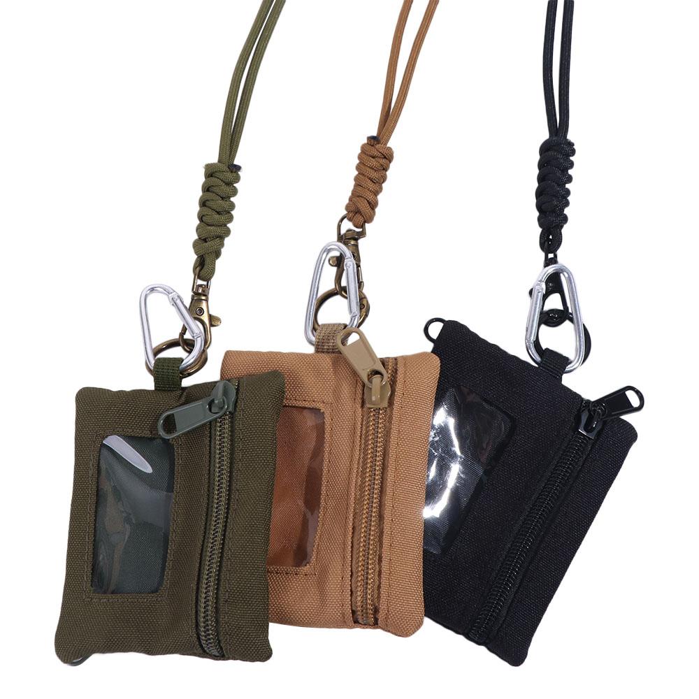 Solid Color Hanging Neck Wallet Multifunctional Small Storage Bag Zipper Bag