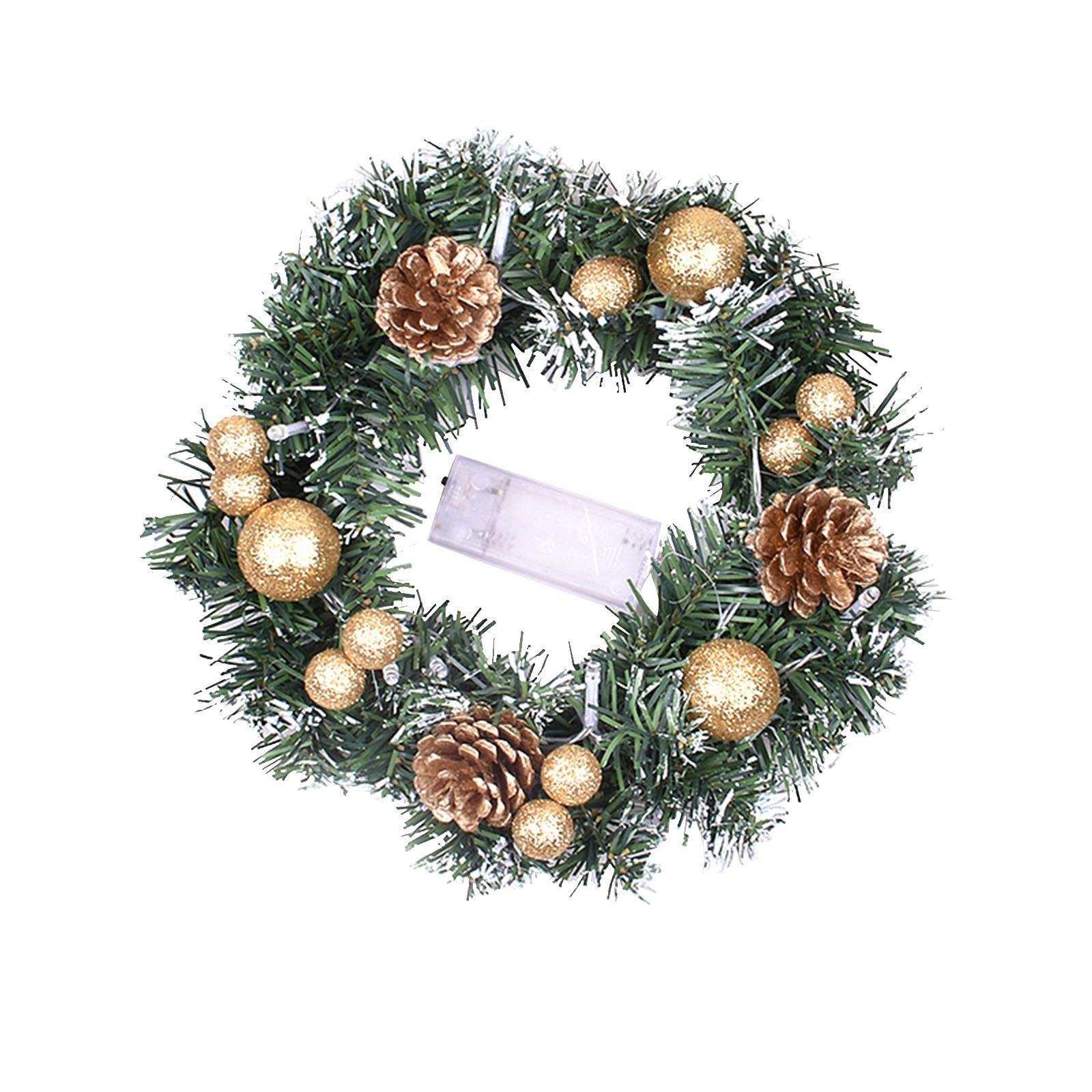Рождественский венок Ягодный венок Цветок ручной работы Передняя дверь Античный венок Флокирование Смешанные украшения Рождественские украшения