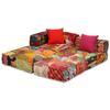 VidaXL Modular 3-seater Pouf Patchwork Fabric