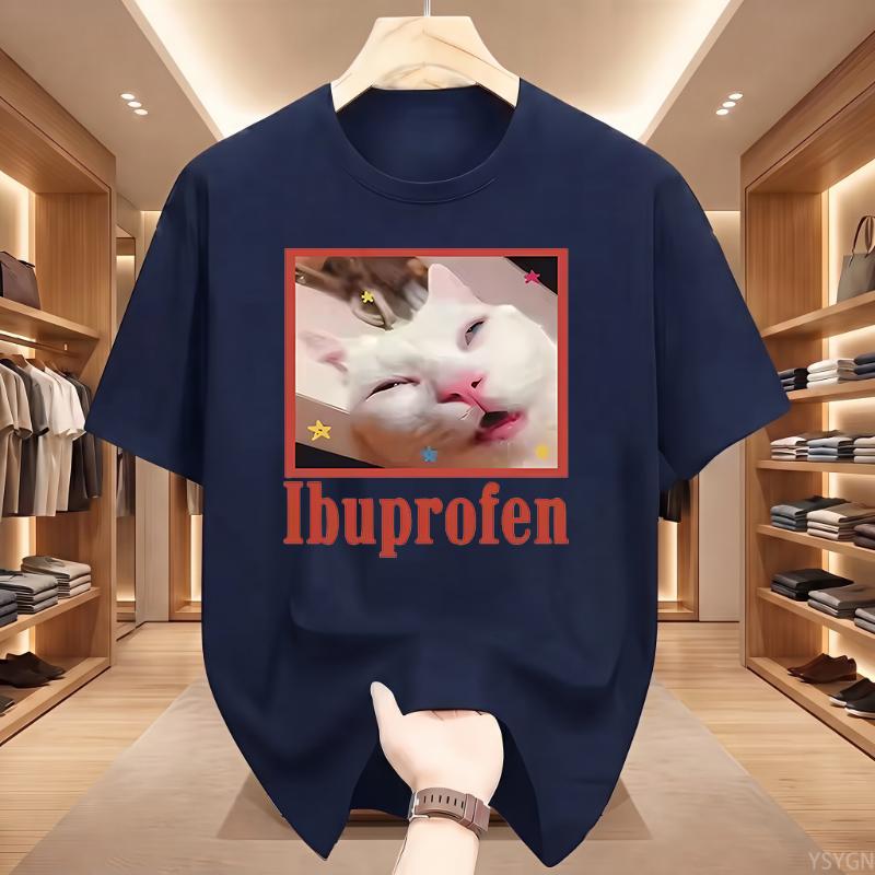 T-Shirt Lustige Katze Grafik-T-Shirt Niedliche Katzenliebhaber Baumwoll-T-Shirt Lässige Lustige T-Shirts Unisex Übergroßes T-Shirt Tee