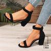 Summer  Style Round Toe Comfortable Buckle Strap Casual Sandals Able Thick Heel Sexy Banquet High Heel Sandals Women