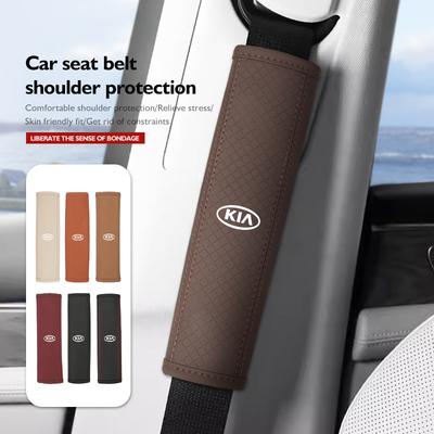 For Car Safety Belt Shoulder Protector Pad Leather Seat Belt Cover Accessories K5 K2 Rio Optima Sportage Venga Sorento