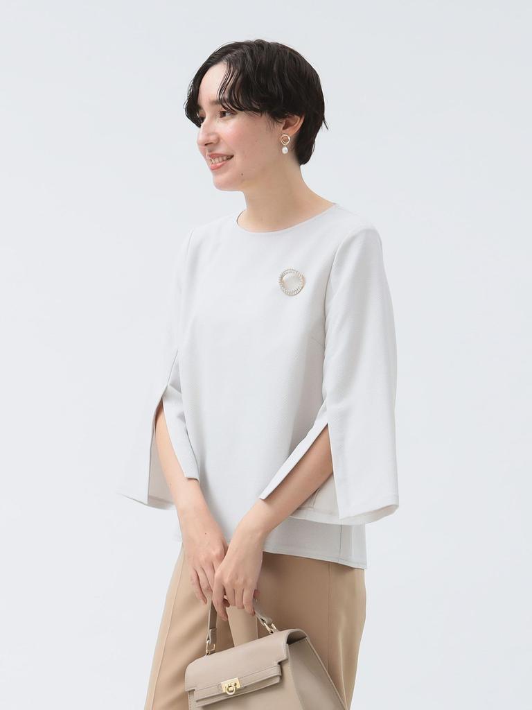 B:MING LIFE STORE by BEAMS Women's L/S Shirt/Blouse, Stretch Pullover (S-O), Light Grey, Size S