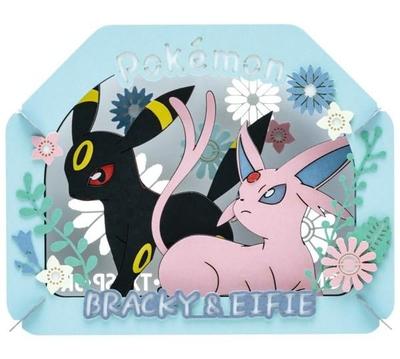 Ensky Pokemon Umbreon Finished H80 X W100 X Paper PT-365 & Espeon, Size D42mm,