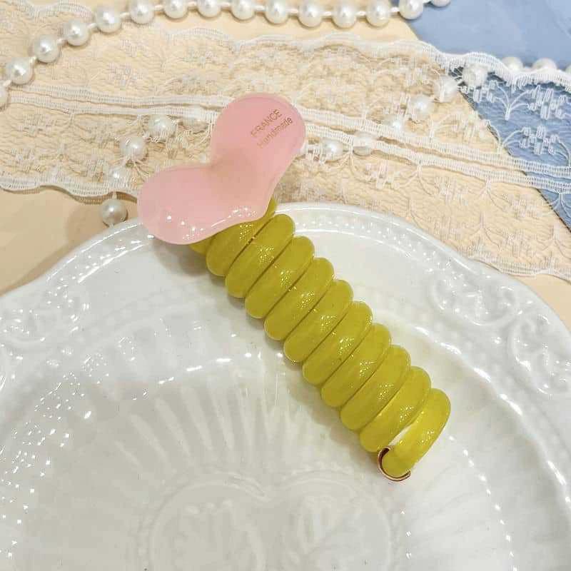 Elastische Telefondraht-Haargummis für Damen und Mädchen, einfarbige Haarbänder, Spiralspule, Gummiband, Pferdeschwanz, Kopfseil, Haar-Accessoires