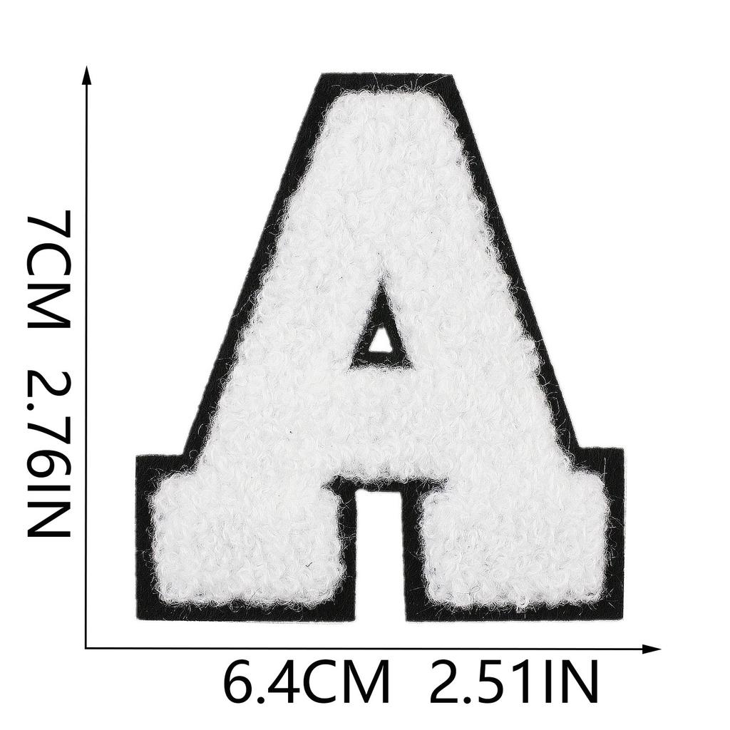 White 7Cm English Letter Embroidery Cloth Sticker Computer Embroidery Label Clothing Accessories Decorative Embroidery Sticker Ironing Stamp