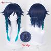 New Venti Cosplay Wig Barbatos Venti 42cm Short Blue Gradient Heat Resistant Synthetic Hair Party Wigs + Wig Cap