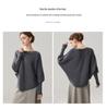 Women's Irregular One-Shoulder Cashmere Blend Batwing Sleeve Knit Cardigan