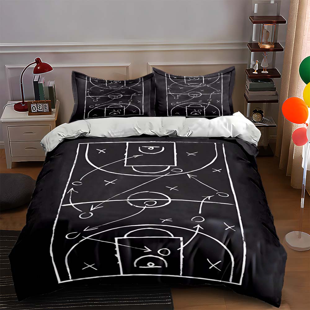 

Basketball strategy diagram Bedding Duvet cover sets Duvet covers Pillowcases gifts (1 * Duvet Cover 2 * Pillowcases, without duvet insert) 135x200cm