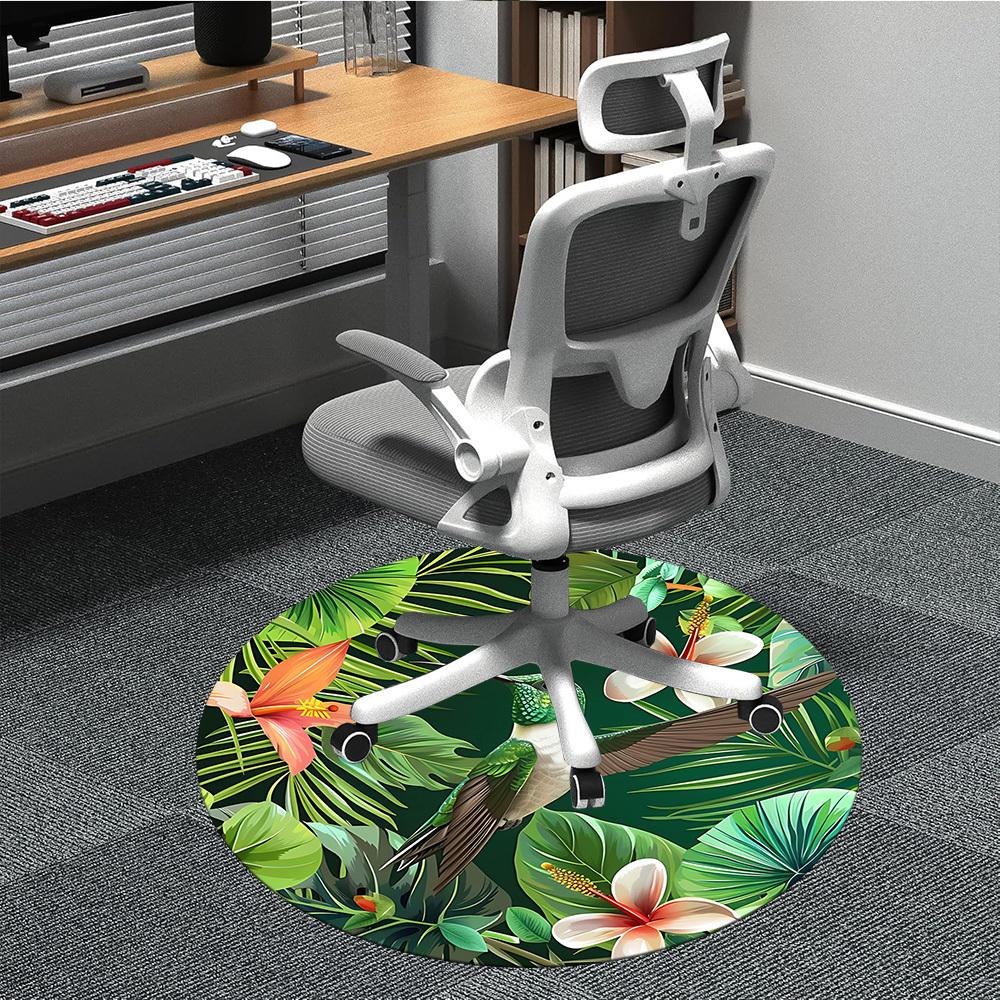 

1PC Hummingbird Print Chair Carpet for Office, Indoor Non-Slip Washable Carpet, Soft Comfortable Mat For Office Room yy250930319 80cm by 80cm