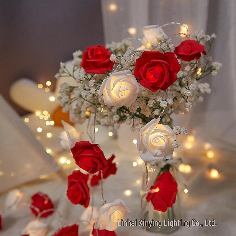 

LED Rose Flower String Lights for Romantic Decor, Valentine s Day, Proposals & Weddings 1.5m 10 Lights USB (Constant)
