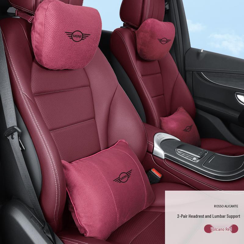 Supporto per la testa e lombare per auto BMW Mini: Cuscino in Camoscio per la Protezione di Collo e Schiena