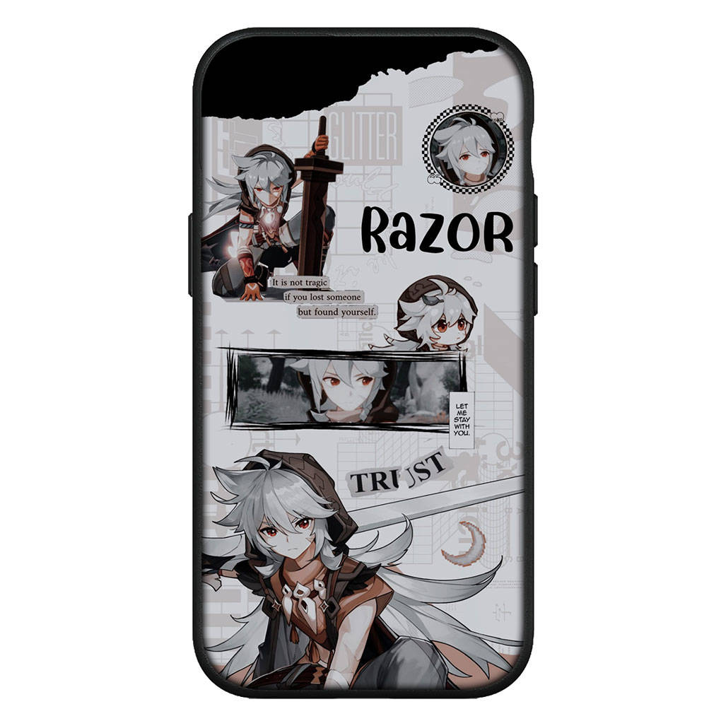 Pro Samsung Galaxy S24 S23 iPhone 16 15 14 Xiaomi Redmi Note 13 12 11 10 8 Plus 9 Pro Max X XR Pouzdro na telefon Genshin Impact Razor QiQi OPPO Huawei Cover