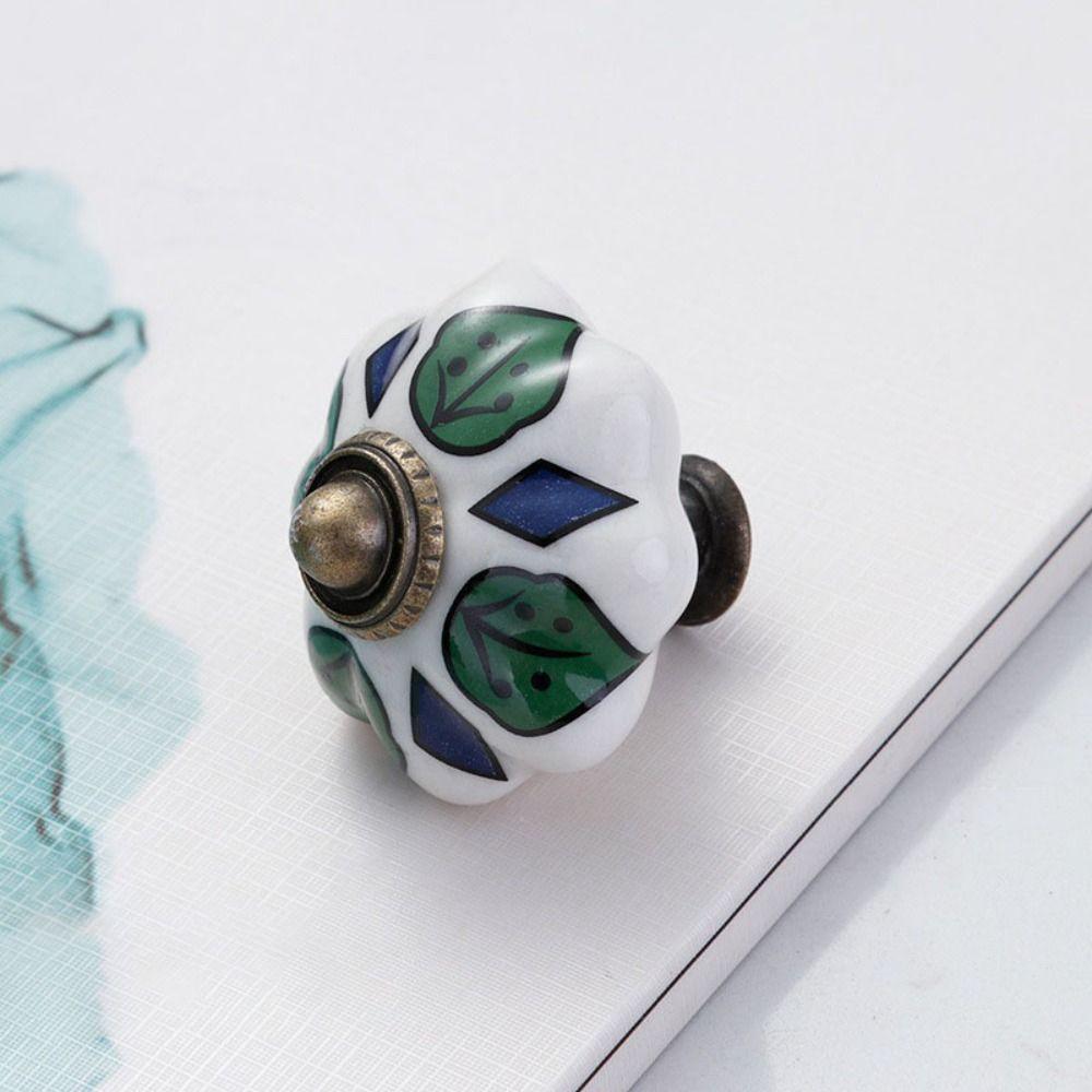 Single Hole Pumpkin Handle Multiple Colors Furniture Knob Durable Vintage Door Handle  Drawer