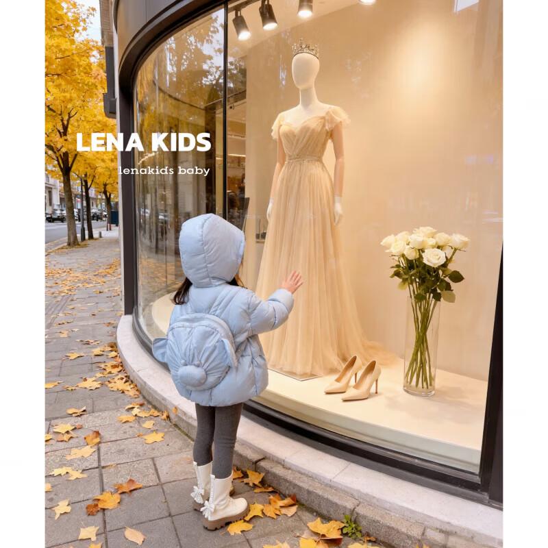 

LENAKIDS Girls 90% White Duck Down Puffer Jacket 170 M (Weight up to 115 jin)