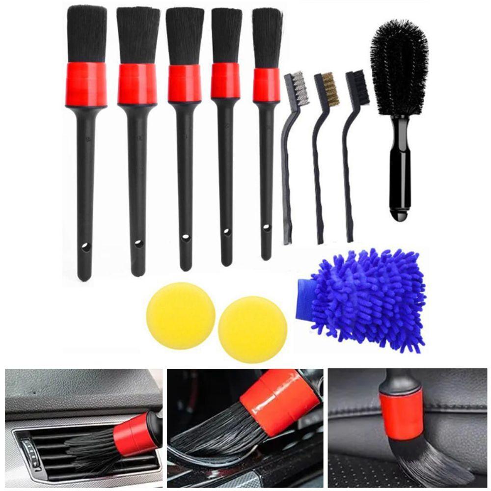 12pcs/Set Tire Brush Car Cleaning Brush Kit Dashboard Car Detailing Brush  Car Seat Cleaning