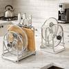Durable Multi-layer Pot Lid Rack Stainless Steel Space Saving Cutting Board Holder Stable Rustproof Pot Cover Shelf Restaurant