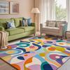 Modern Colorful Carpet for Living Room Non-slip Cute Room Décor Abstract Style Lounge Rug Washable Mat for Children Room Tapis