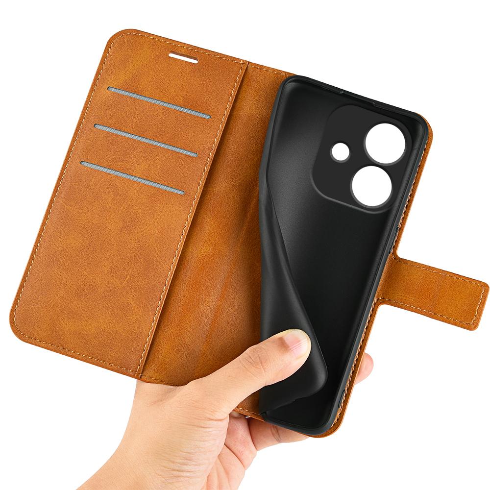 For Oppo A3x 5G/A3x 4G/A3 5G/A3 4G/A60 5G/A40 4G Stand Case Anti-Scratch Calf Texture Leather Phone Cover
