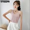 Summer Women's Ice Silk Diamond Camisole  Loose Sleeveless V-neck Bottoming Shirt Tank Crop Tops