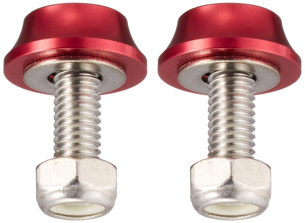 Creative Factory POSH License Plate Cap Bolt 200381 C.F.POSH & Nut, Red,