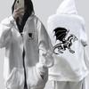 2022 cross-border women's zipper sweater angel wings printed hoodie European and American street tide casual hoodie