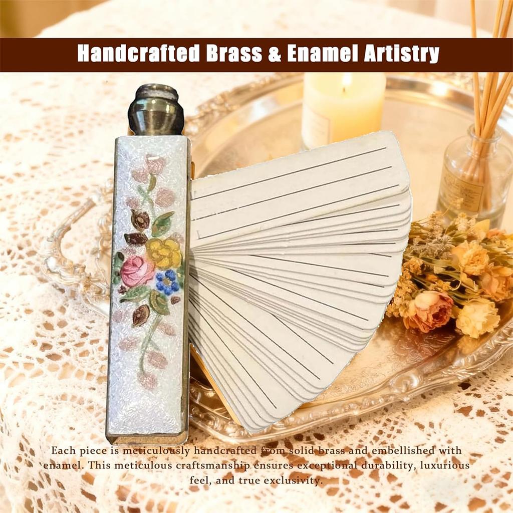 Vintage Enamel Floral Brass Address Phone Book Pocket Vintage Floral Phone Book Retro Pocket Address Notebook Easily Fits In Wallets And Pockets Uni