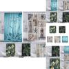 Beautiful Waterproof Flower Bird Polyester Shower Curtain With 12 Hooks Included
