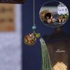 Pear Blossom Carved Gourd Pendant: Wood Ornament & Diffuser Keychain