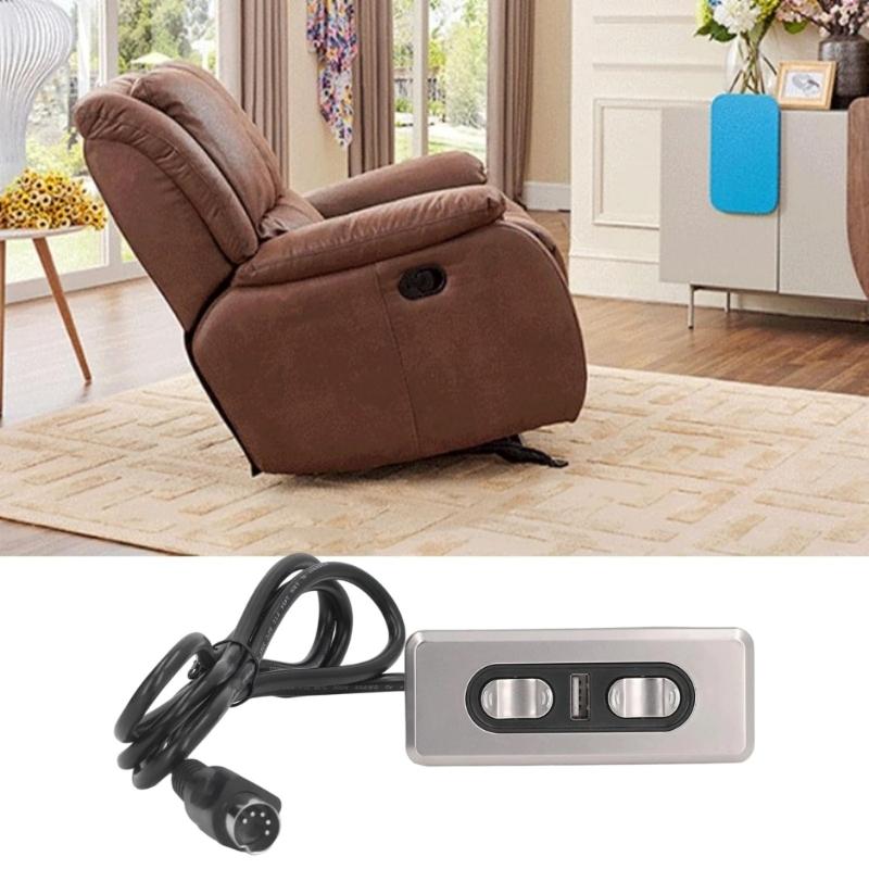 ABS Electric Recliner Switches Double Motor Controllers Silents Operations USB Charging Ergonomic Handheld Designs