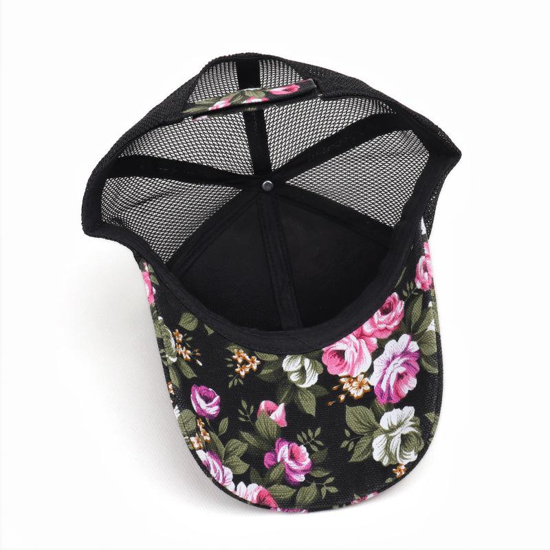 Summer Flower Sun Protection Duckbill Hat - Breathable Mesh for Travel & Streetwear